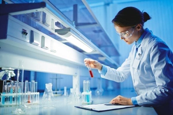 Woman Working With CBD In A Lab