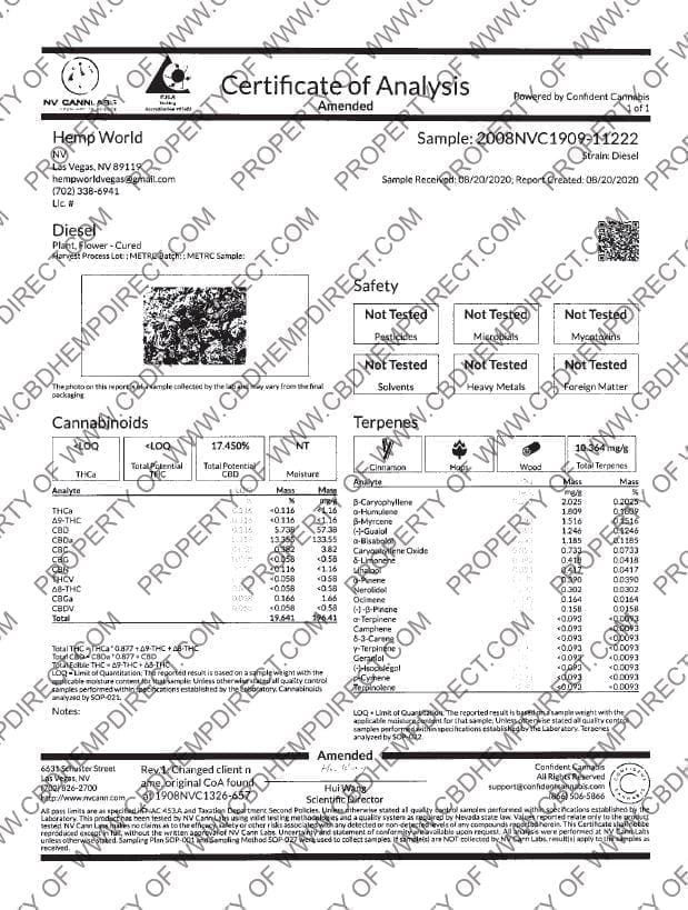 Delta 8 Diesel COA