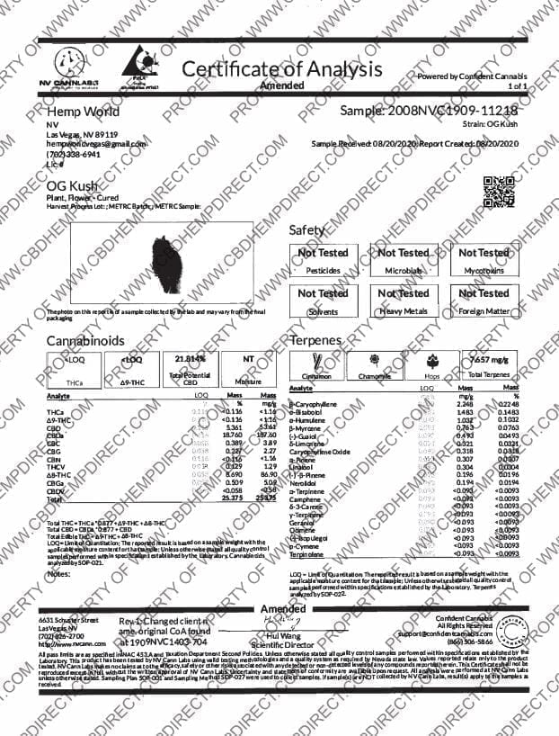 Delta 8 Kush COA