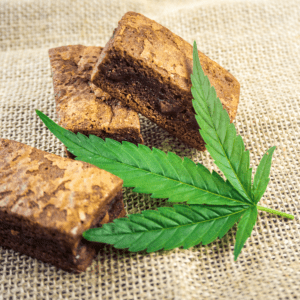 cannabis hash brownies on hemp cloth cbd infused