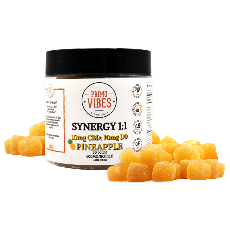 Primo Vibes Synergy 1:1 Gummies - Pineapple