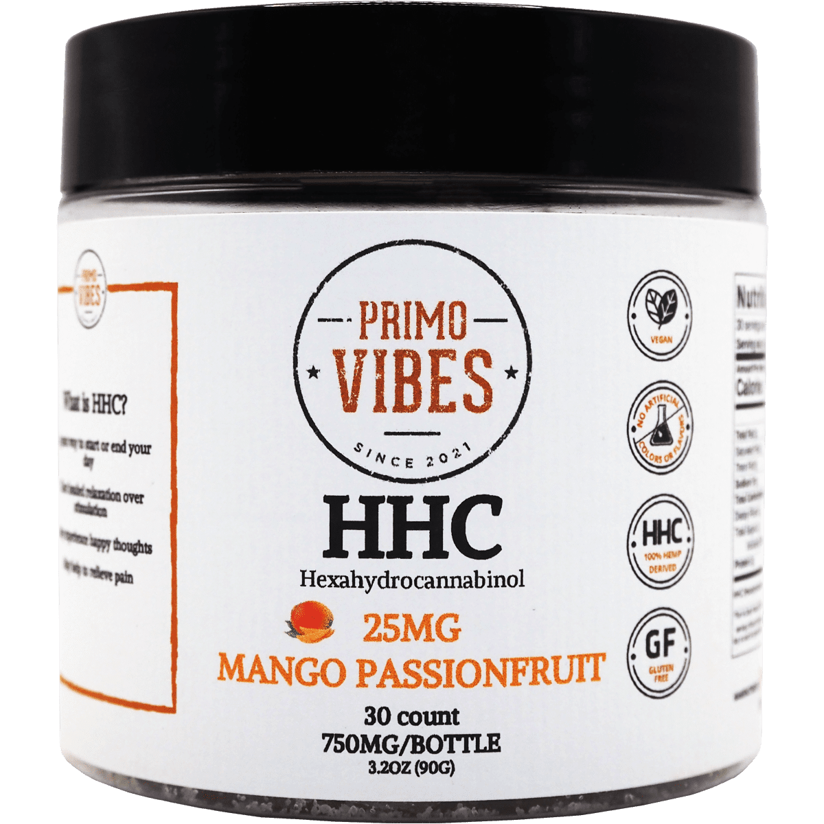 Primo Vibes HHC Gummies 25mg Mango Passionfruit