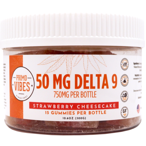 Delta 9 Gummies 50mg Strawberry Cheesecake – Primo Vibes