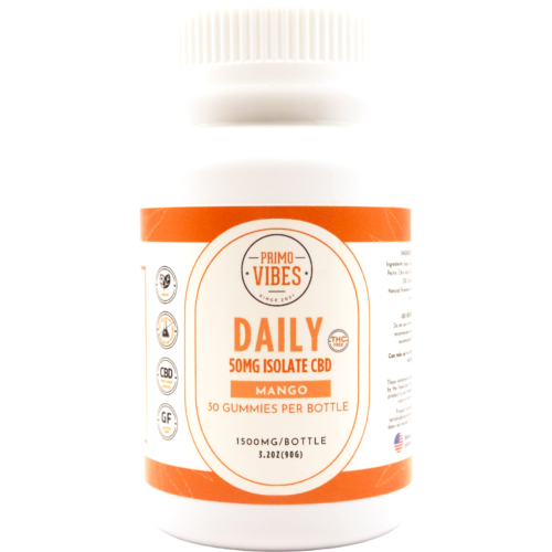 CBD Isolate Gummies Mango 50mg - Primo Vibes